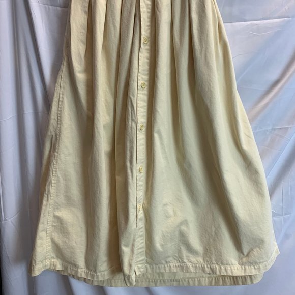 Vintage Calvin Klein Sport 1980s Cream Long Pleated Skirt Size 10 - Picture 9 of 11